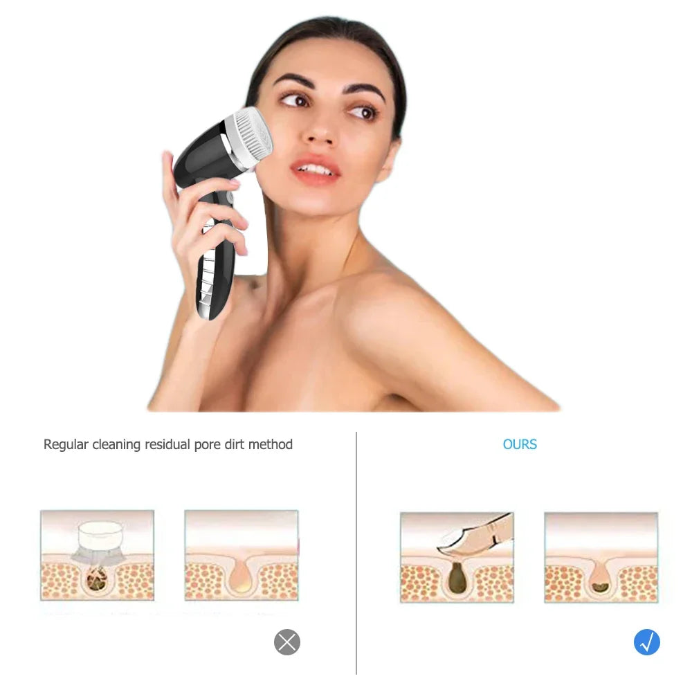 Escova Limpeza Facial 4 em 1: Solução Completa para Peles Sensíveis
