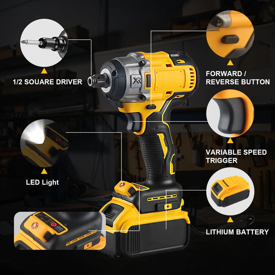 2024 LANÇAMENTO - INCCO MAX Furadeira sem fio e Chave de Impacto, Ferramenta Elétrica com Baterias e Carregador
