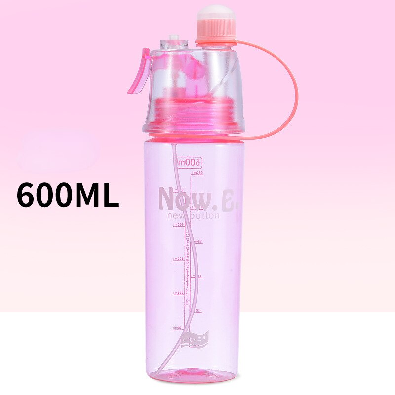 Nova garrafa de água spray criativa, atomizadoras, portáteis para esportes ao ar livre e academia