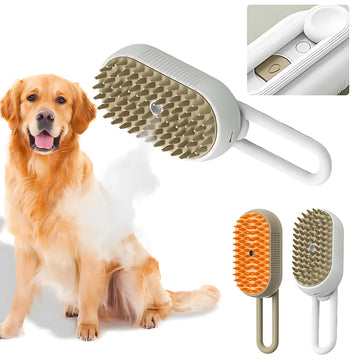 Escova Elétrica para Pets 3 em 1: Massagem, Higiene e Remoção de Pelos