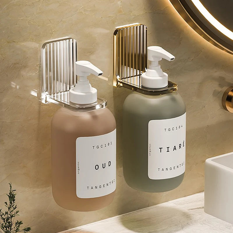 Suporte para garrafas de gel de banho de luxo leve, suporte ajustável sem perfuração