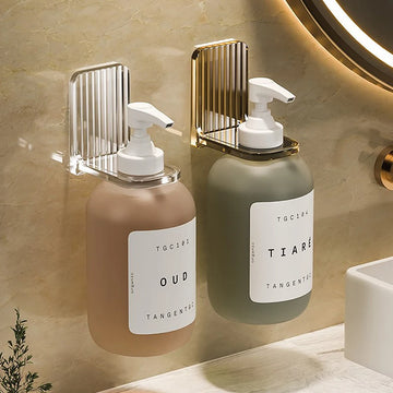 Suporte para garrafas de gel de banho de luxo leve, suporte ajustável sem perfuração
