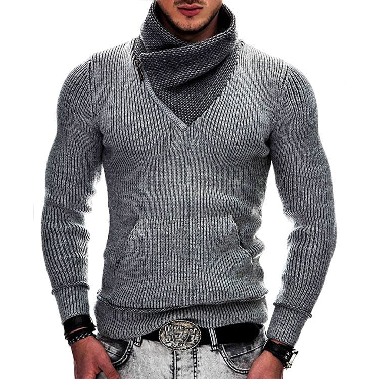 Camisa de malha gola alta malha jumper confortável