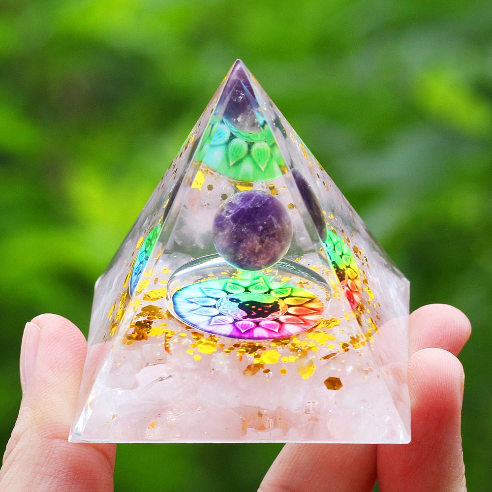 Cristais Pedra Gerador de Energia Natural Ametista Reiki Chakra Meditação