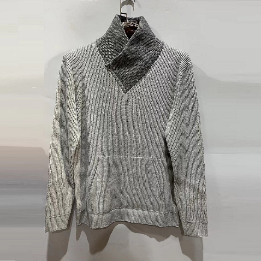 Camisa de malha gola alta malha jumper confortável