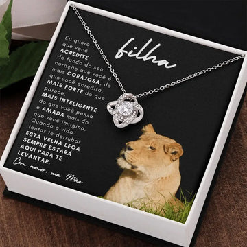 O Verdadeiro Símbolo do Amor Verdadeiro - Colar Fashion com Nó do Amor com Exclusivo Pingente na cor Prata e Ouro