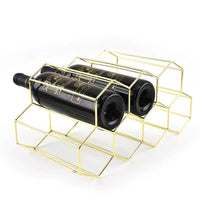 Suporte para vinho em formato de favo de mel de metal moderno