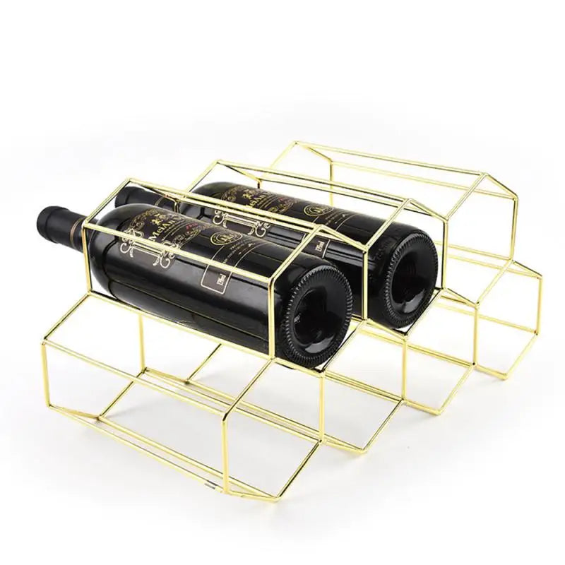 Suporte para vinho em formato de favo de mel de metal moderno
