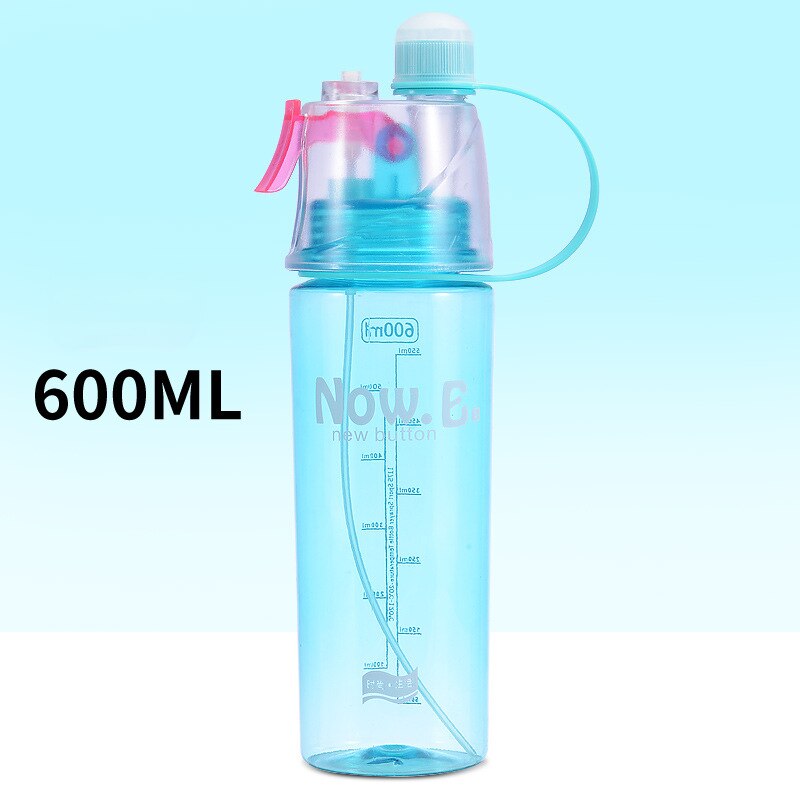Nova garrafa de água spray criativa, atomizadoras, portáteis para esportes ao ar livre e academia