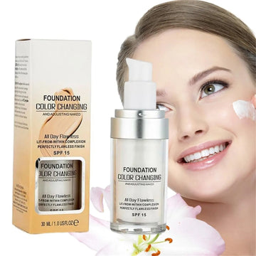 Recém Lançada no Brasil - Nova  Base Rejuvenescedora 30ml spf 15  que muda de cor, hidratante à prova d'água, leve de longa duração.