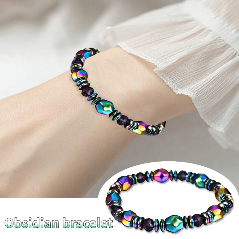 Pulseira de ímã de obsidiana com eletricidade estática para ajudar a dormir e energizar durante o dia