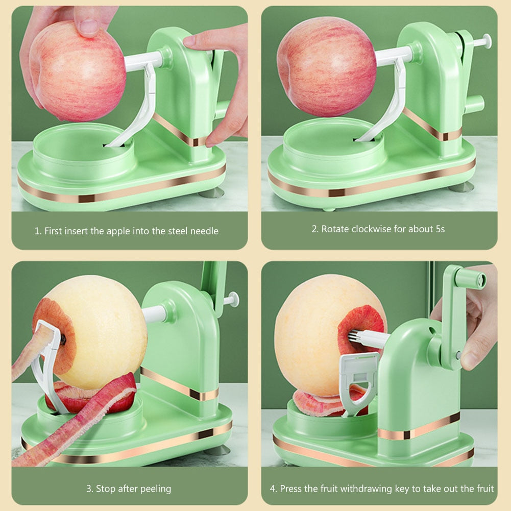 Multifuncional descascador de frutas rotativo.