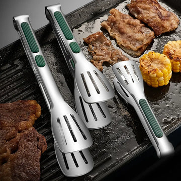 Pinças antiderrapante aço inoxidável de alimentos churrasco grill