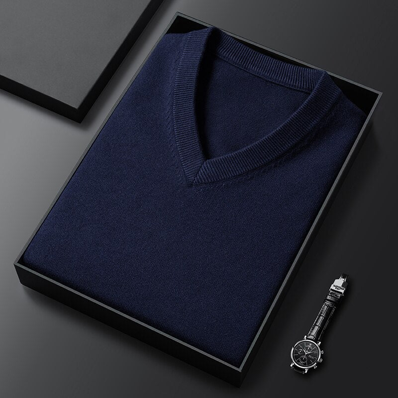 Colete de malha, pulôver grosso, estilo clássico, moda empresarial, alta qualidade