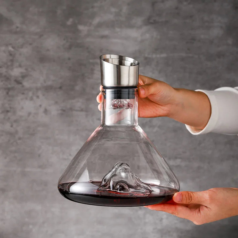 Decantador de vinho com aerodor integrado transparente Iceberg Design Cristal
