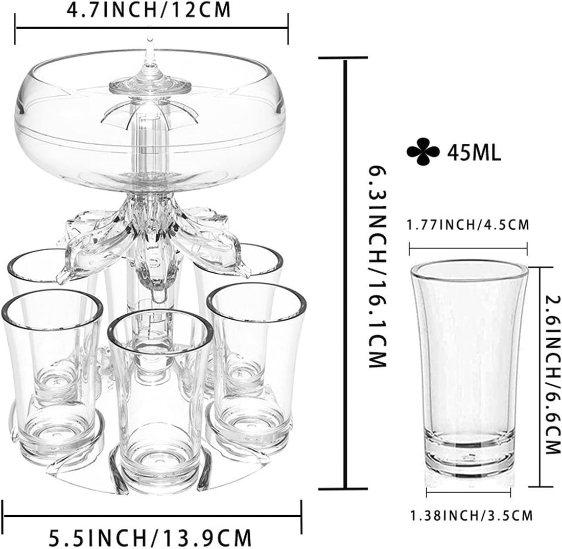 Lindo dispensador de Drink com 18 efeitos de luz  para 6 copos