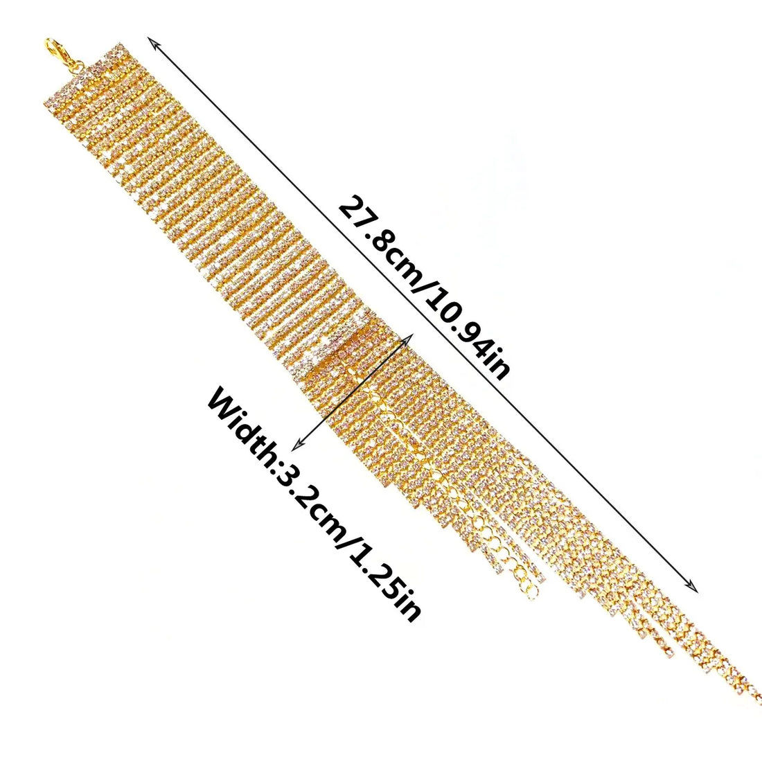 Bracelete de Cristal com Franja: Um Toque de Luxo e Elegância!