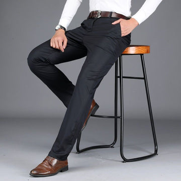 Calça casual estilo britânico justa de alta qualidade.