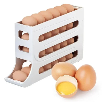 Organizador de caixa de armazenamento de ovos de 4 camadas para geladeira
