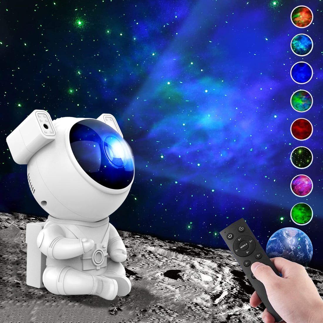 Novo Astronauta Galáxia com projeção de céu estrelado e planetas para Crianças e bebês