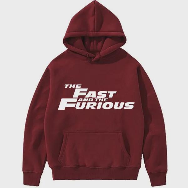 Moletom de manga comprida com capuz tops esportivos estampados Velozes e Furiosos