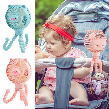 Ventilador para bebê portátil, USB Recarregável e Elétrico 3 velocidades