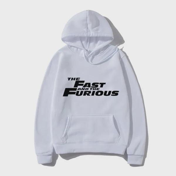 Moletom de manga comprida com capuz tops esportivos estampados Velozes e Furiosos