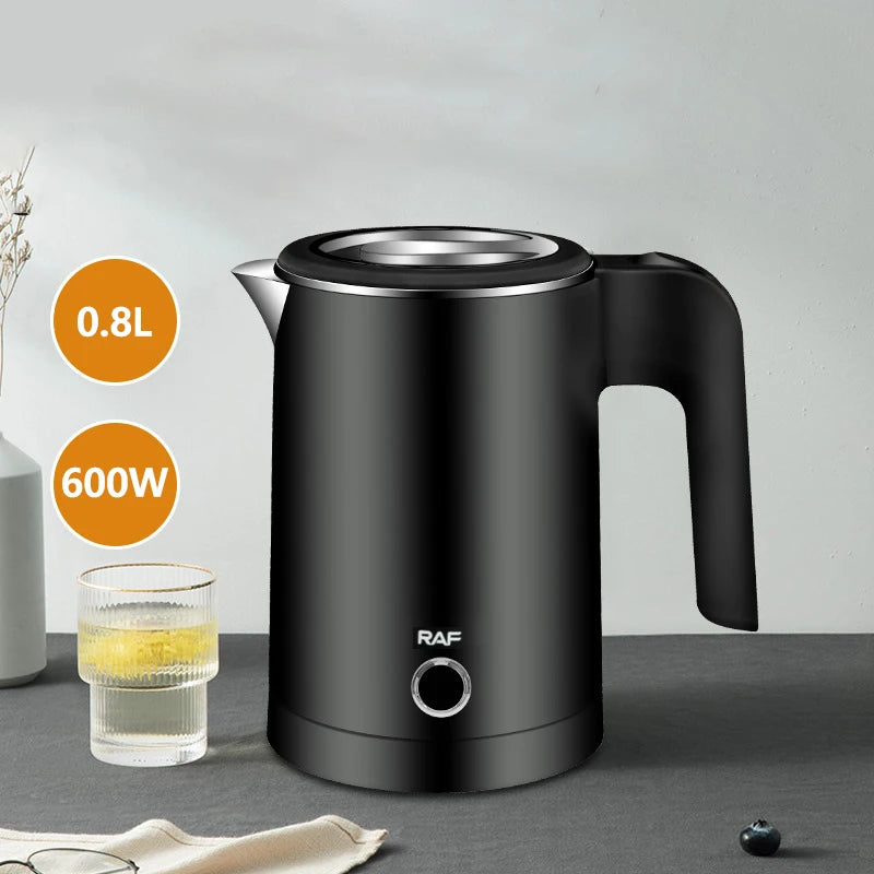 Chaleira elétrica de viagem, chá, café, 800ml, aço inoxidável, portátil e smart