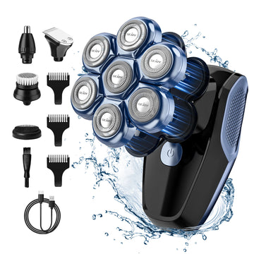 Novo e Revolucionário Barbeador elétrico 5 em 1 Multifuncional  7D flutuante à prova d'água