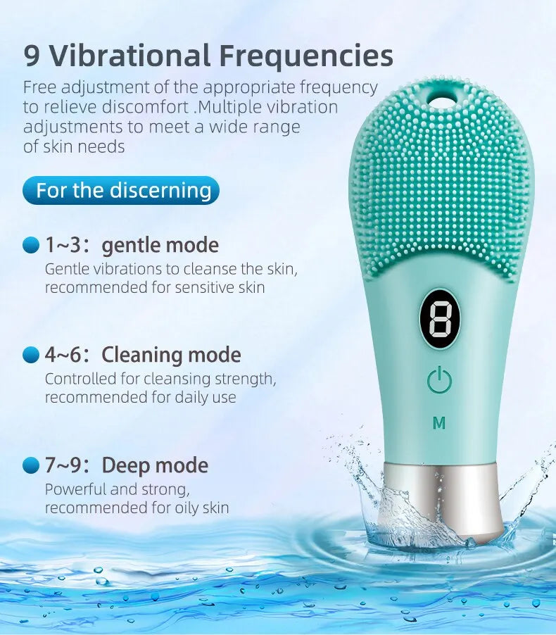 Esfoliador Facial Elétrico Ultrassônico com 9 Níveis - Limpeza Profunda e Rejuvenescimento!