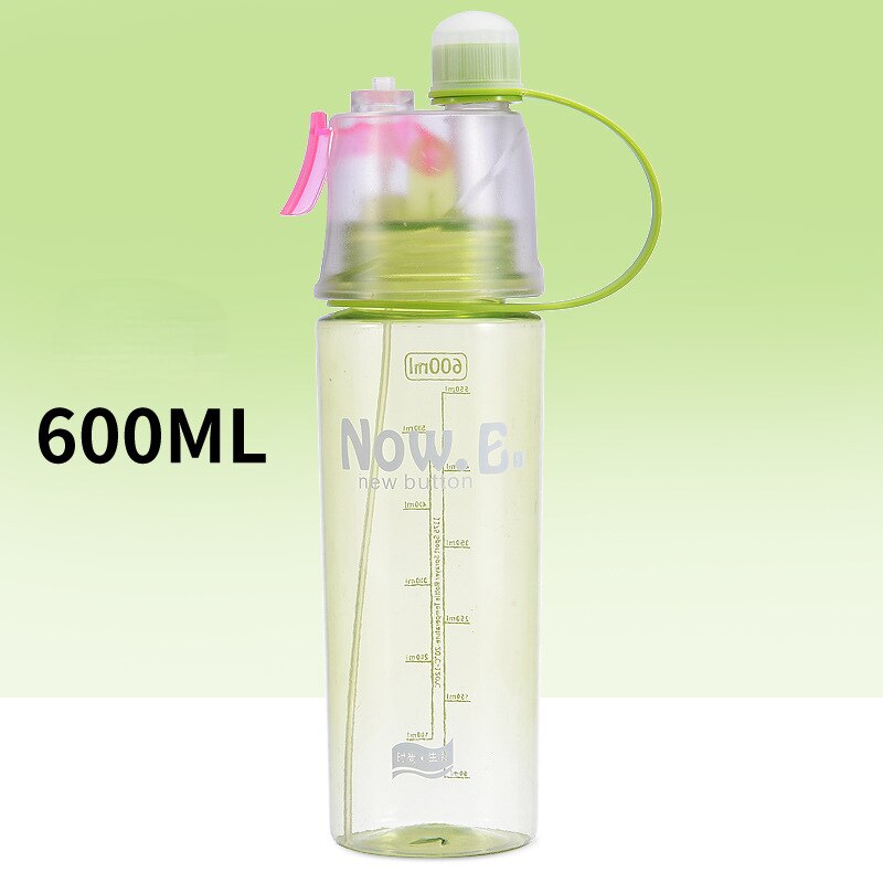 Nova garrafa de água spray criativa, atomizadoras, portáteis para esportes ao ar livre e academia