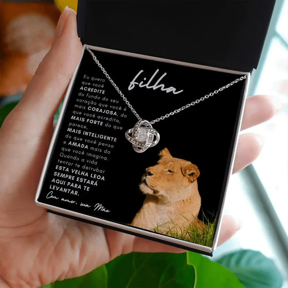 O Verdadeiro Símbolo do Amor Verdadeiro - Colar Fashion com Nó do Amor com Exclusivo Pingente na cor Prata e Ouro