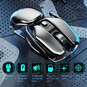 Mouse Sem Fio de Metal PX2 - Tecnologia e Conforto na Palma da Sua Mão!