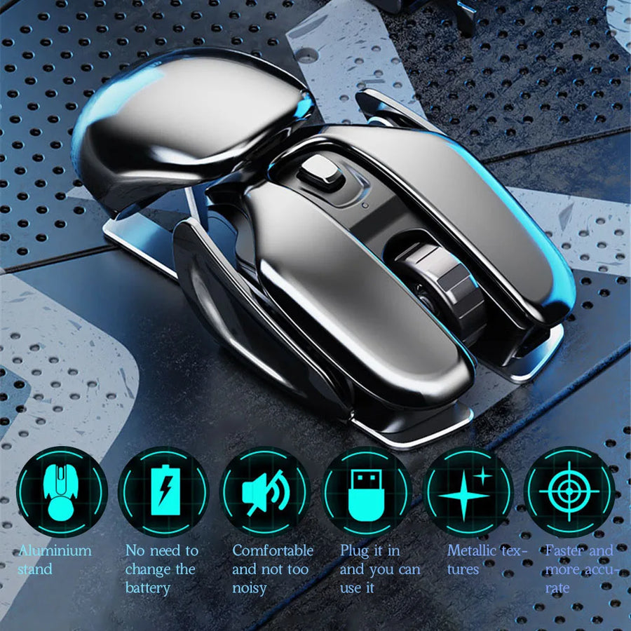 Mouse Sem Fio de Metal PX2 - Tecnologia e Conforto na Palma da Sua Mão!