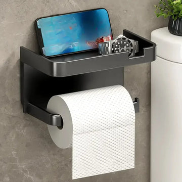 Suporte de papel higiênico de fácil instalação sem perfuração