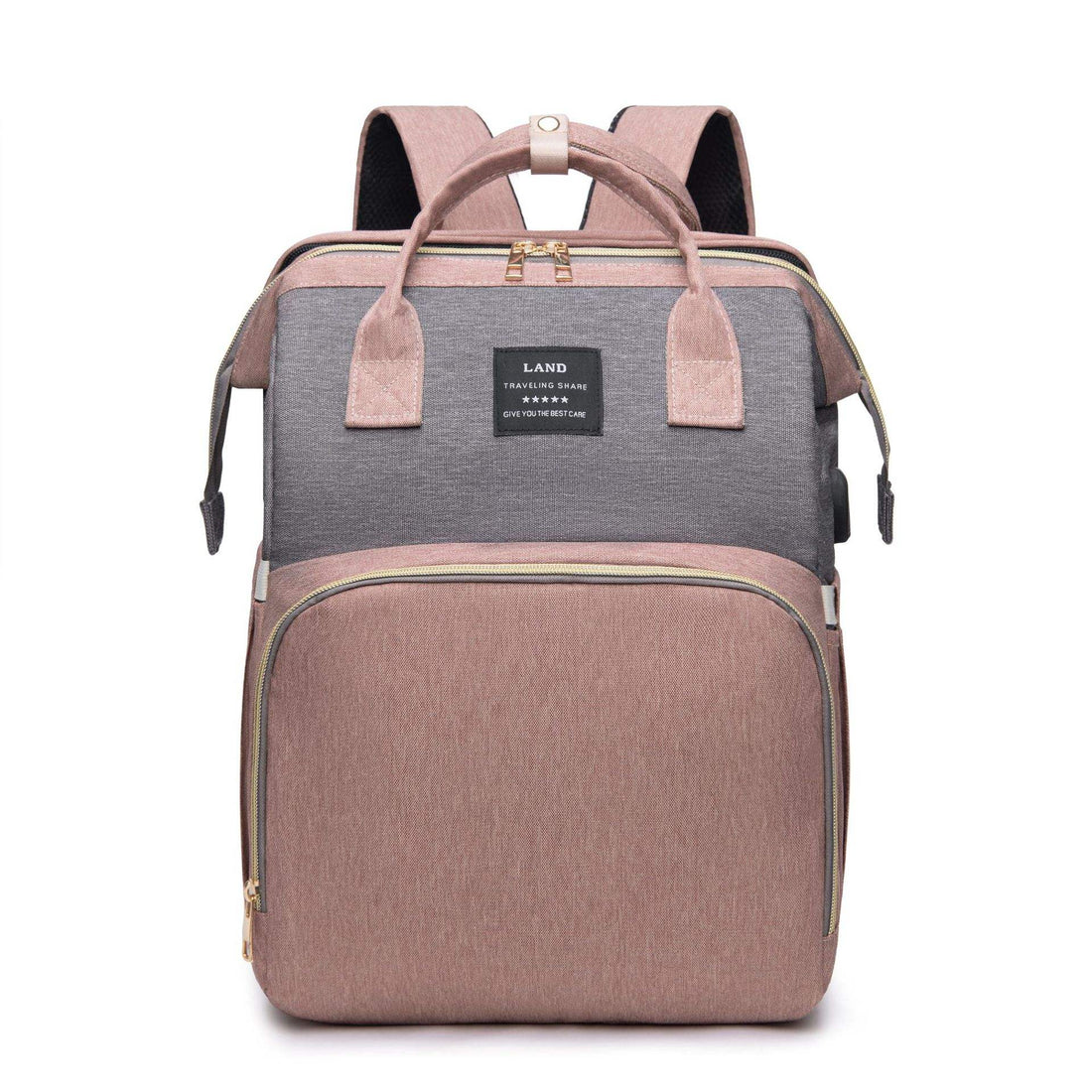 Bolsas de fraldas e Mini berço para mamãe bebê mochila trocador de sombra rede mosquiteira carregamento USB carrinho de bebê bolso para pendurar brinquedos grátis