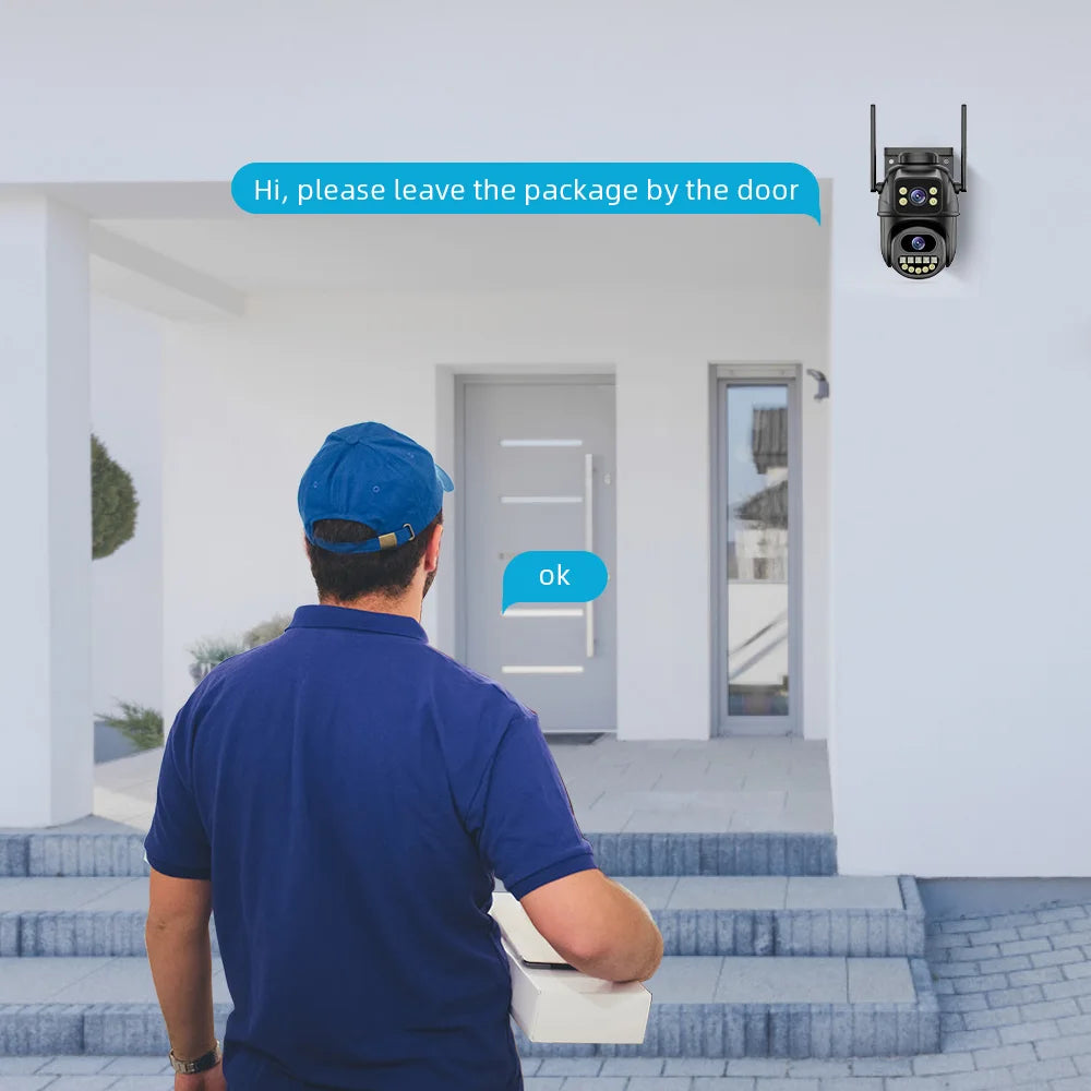 Lançamento -  Nova Câmera ptz ao ar livre 4k 8mp hd wifi lente dupla tela dupla