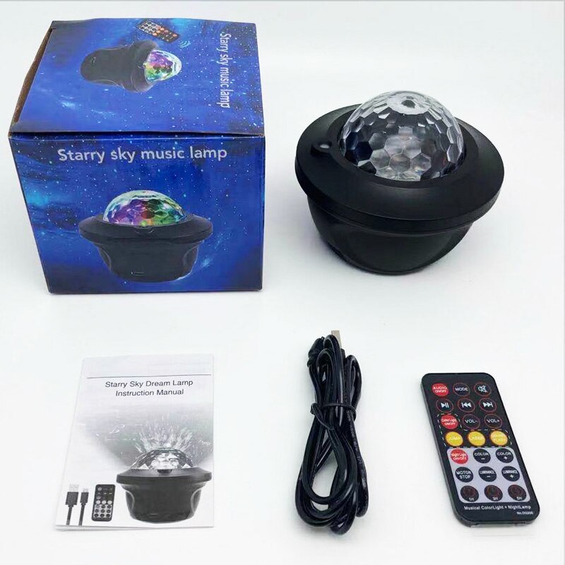 Projetor LED galáxia com céu estrelado e luz noturna, embutida com alto-falante e bluetooth