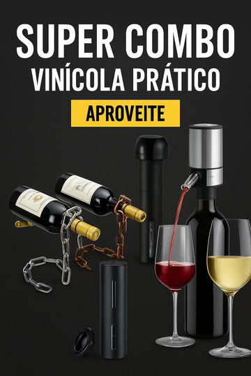 COMBO 3 - COM 13 PRODUTOS UTENSÍLIOS PRA VINHO - SEU VINHO COM SOFISTICAÇÃO E EXCLUSIVIDADE COM ATÉ 51% DE DESCONTO