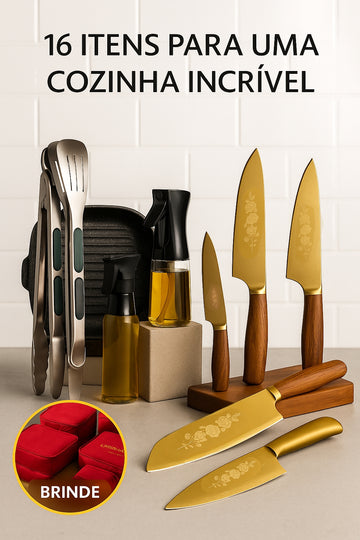 COMBO 2 COZINHA - COM 16 PRODUTOS- COZINHANDO COM ELEGANCIA, LUXO E ESTILO COM ATÉ 44% DE DESCONTO