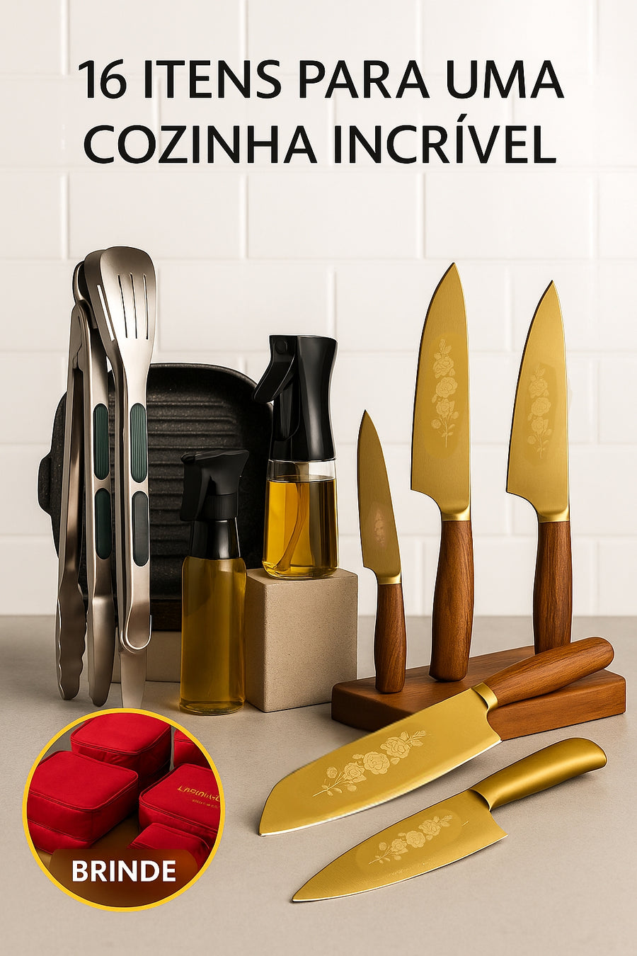 COMBO 2 COZINHA - COM 16 PRODUTOS- COZINHANDO COM ELEGANCIA, LUXO E ESTILO COM ATÉ 44% DE DESCONTO