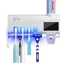 Dispensador e aplicador automático de pasta de dente antibacteriano com porta-escovas para uso no banheiro