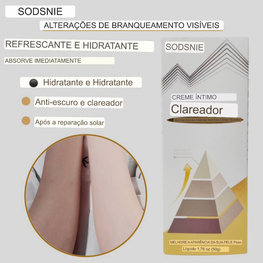 Clareador intimo e rejuvenescedor para axilas, virilha, bumbum e vagina.