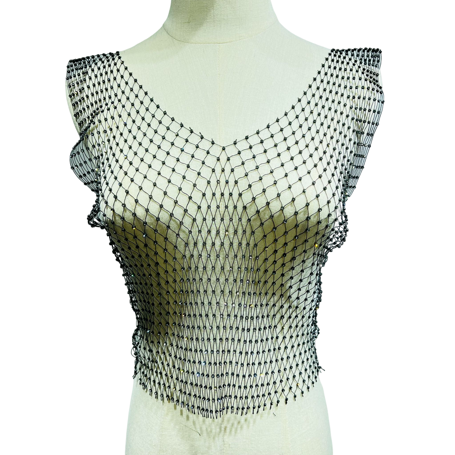 Sexy Mesh Crop Tops para mulheres