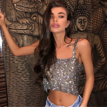 Estilosa Blusa Cropped com strass