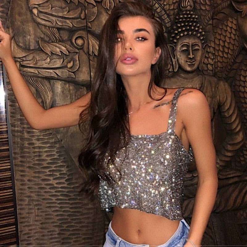 Estilosa Blusa Cropped com strass