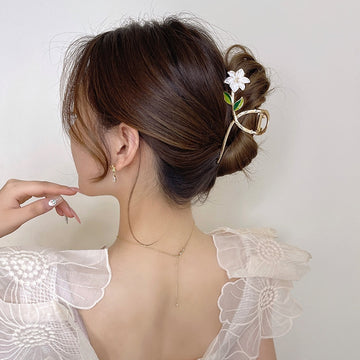 Novos grampos de cabelo formato flor
