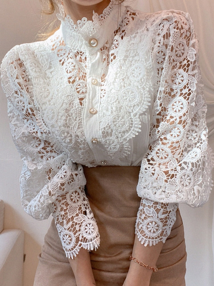 Blusa feminina sexy de renda branca