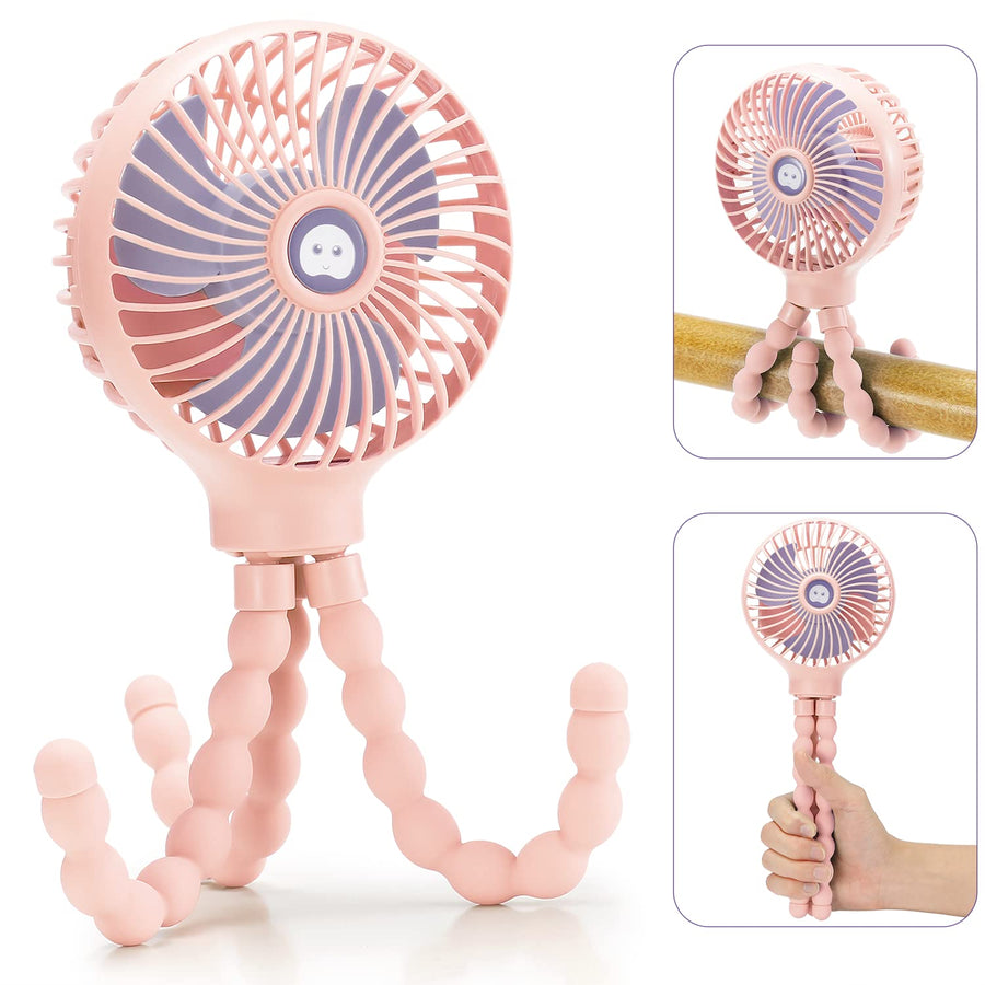 Ventilador para bebê portátil, USB Recarregável e Elétrico 3 velocidades
