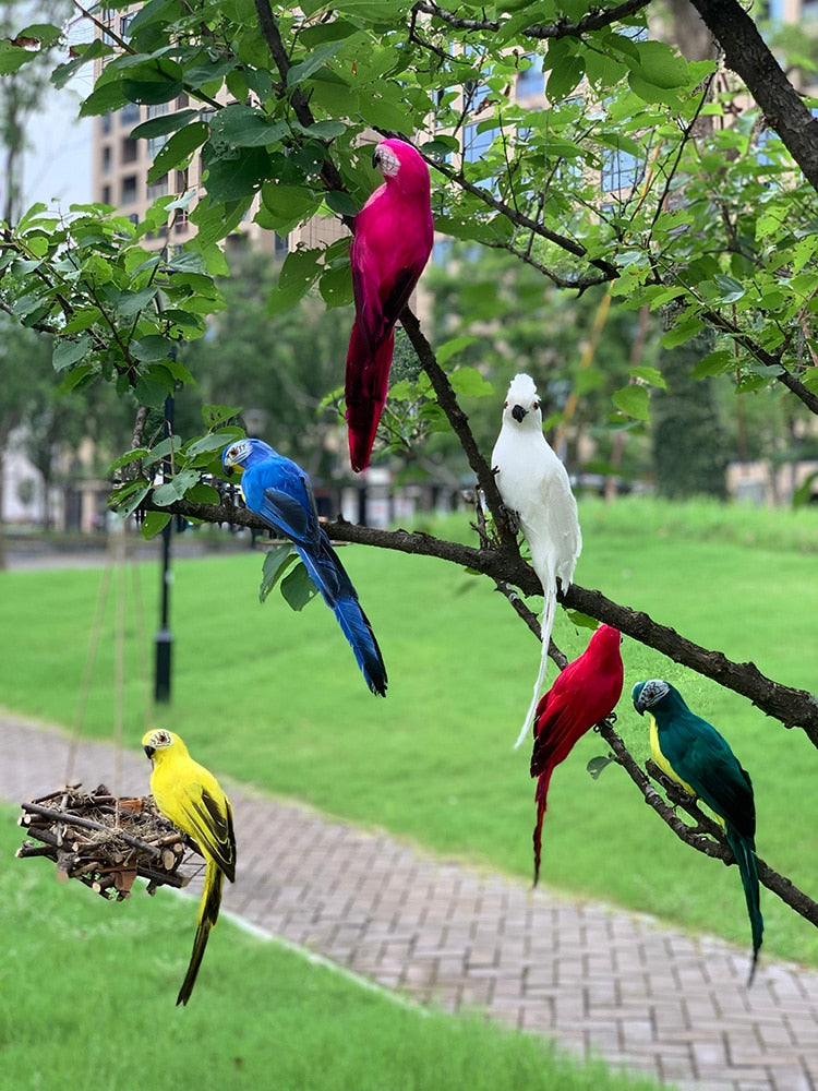 Decoração de Jardim Animal Pássaro, Papagaio artificial